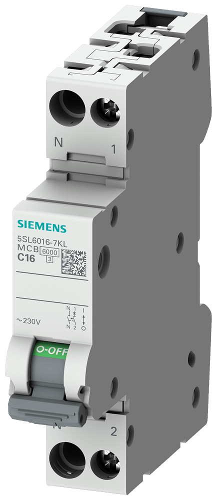 Automático magnetotérmico 230 V 6 kA, 1+N polos/1 (5SL6020-7KL)
