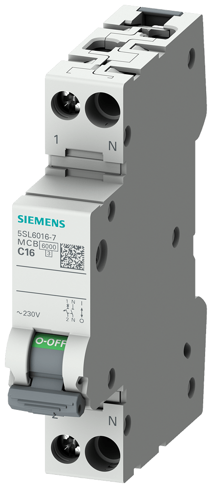 Automático magnetotérmico 230 V 6 kA, 1+N polos/1 (5SL6025-7)