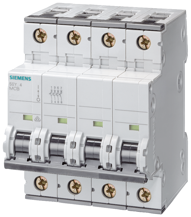 Automático magnetotérmico 400V 15kA, 4 polos, B, 2 (5SY7420-6)