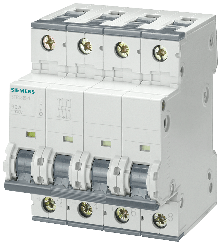 desconectador DC DC 1000V, 63A (5TE2515-1)