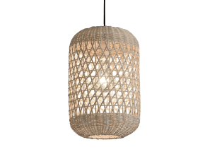 Lámpara de fibras naturales hecha a mano